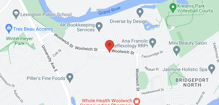 map of 361 WOOLWICH ST